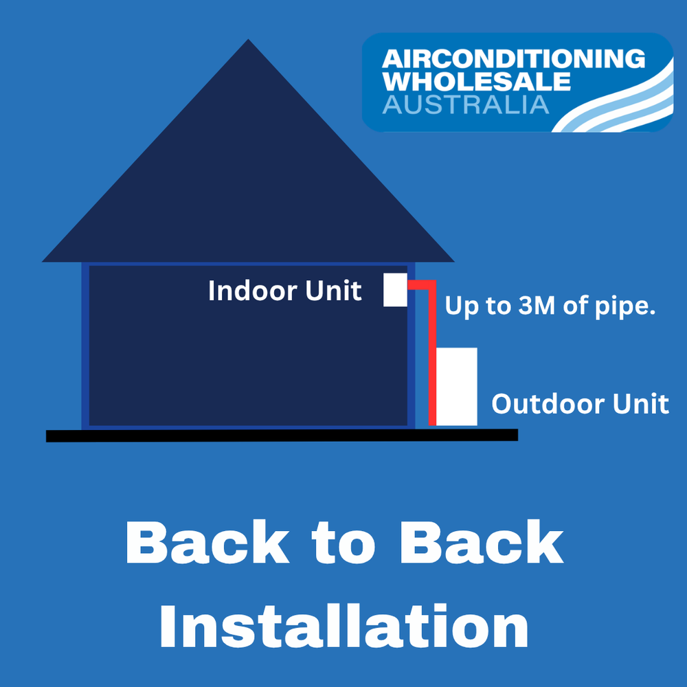 Standard back to back split system air conditioning installation